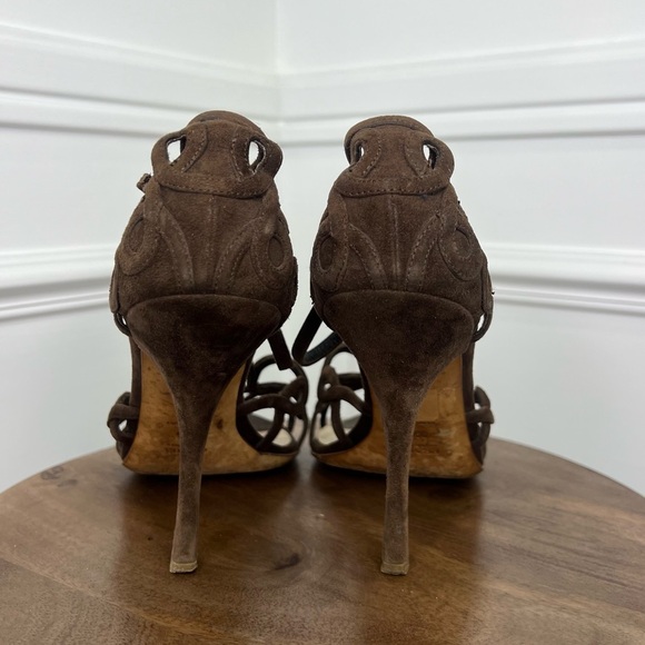 PRADA Vintage Suede Cutout Heels Size EU 39.5 - Picture 3 of 7